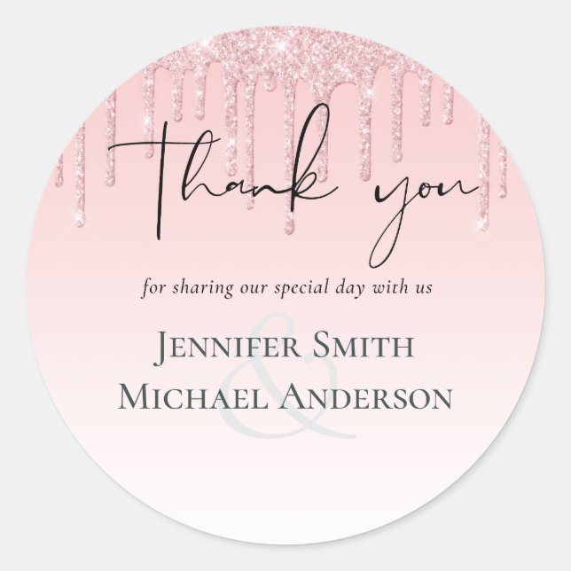 Adesivo Orçamento Noiva Bonita e Glamurosa com Brilho Rosa (Frente)