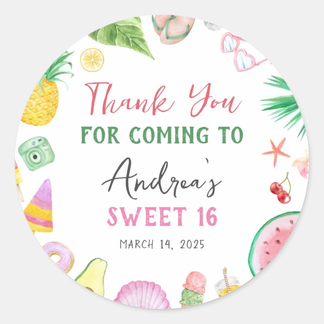 Adesivo Orçamento Partido da Piscina Moderna Verão Doce 16 (Frente)