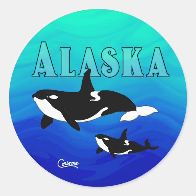 Adesivo Orcas Alaska - Envelope Stickers (Frente)