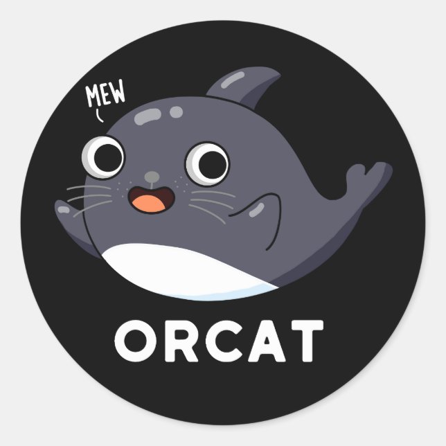 Adesivo Orcat Funny Orca Pun Dark BG (Frente)