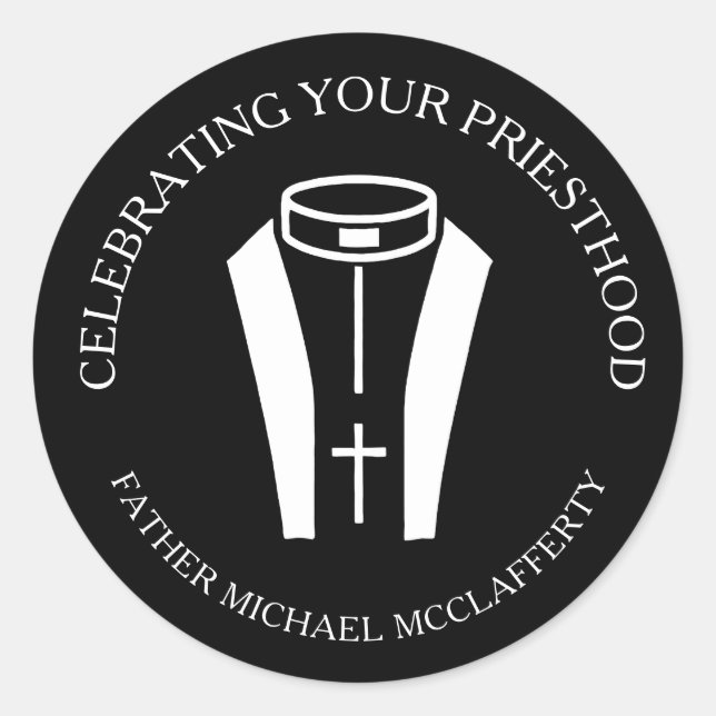 Adesivo Ordenação Preta e Branca do Colar de Sacerdotios (Frente)