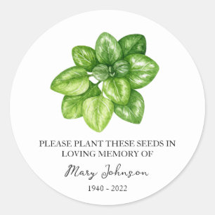 Adesivo Orégano Memorial Funeral Seed Packet