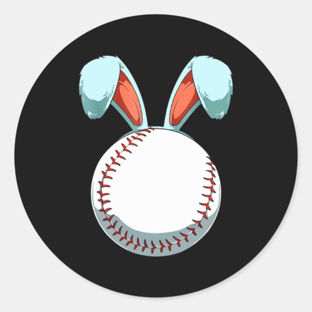 Adesivo Orelhas de Coelho de Páscoa de Beisebol Fa  (Frente)