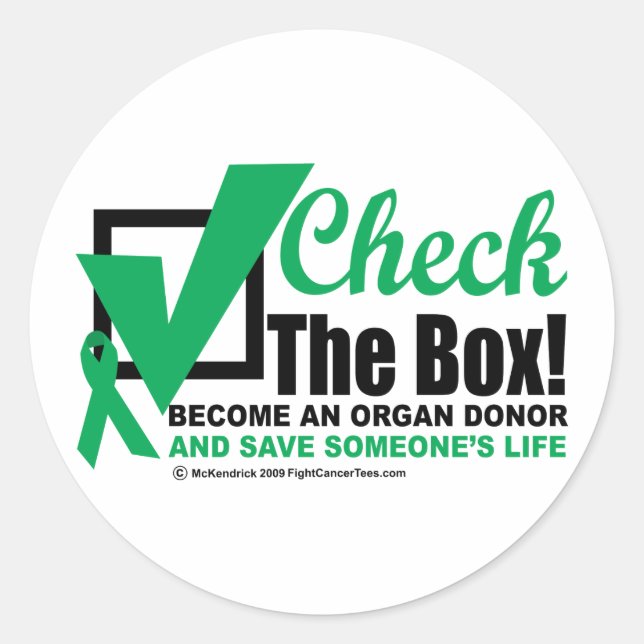 Adesivo Organ Donor Check the Box (Frente)