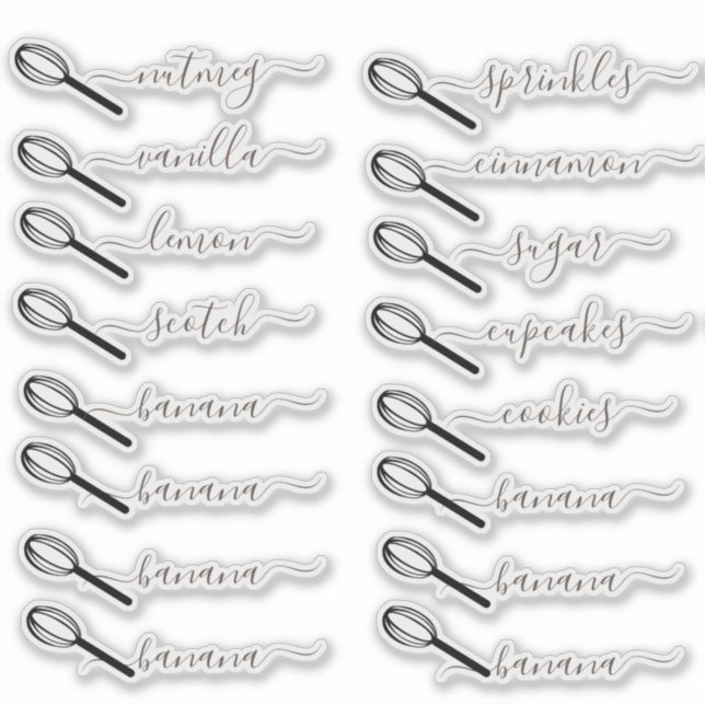 Adesivo Organização de Despensa Caneca de Bolo de Padaria (Frente)