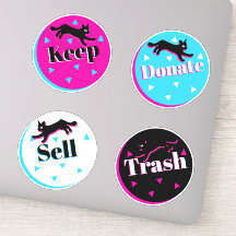 Organização Konmari Geométrica Rosa Preta dos Gato