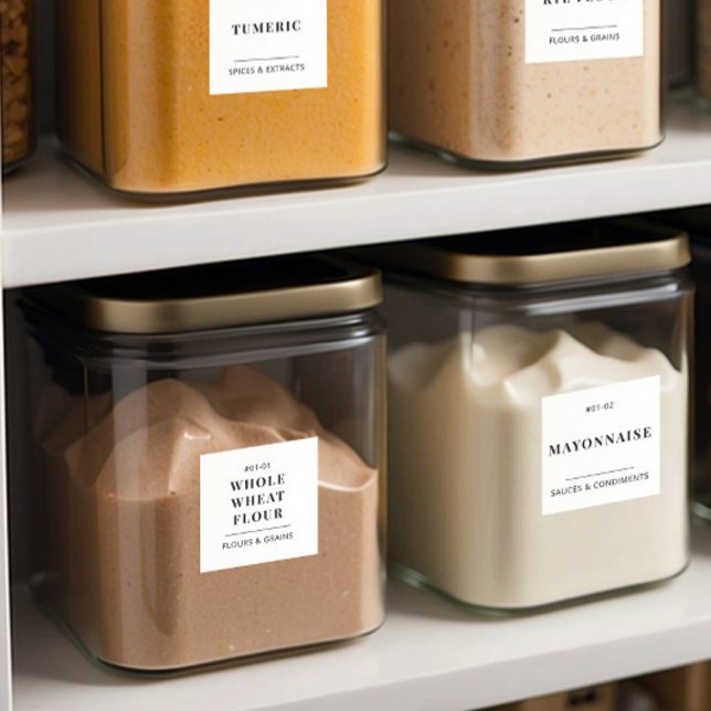 Adesivo Organização Mínima de Armazenamento de Comidas de  (Criador carregado)