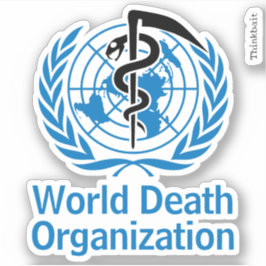 Adesivo Organização Mundial da Morte (OMS) Logotipo Parody