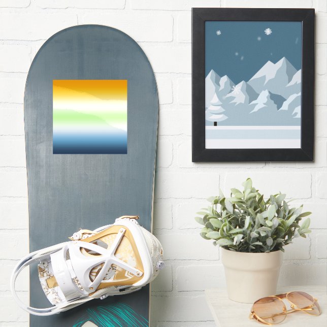 Adesivo Orgulho Agênero AroAce Gradiente (Prancha de snowboard)