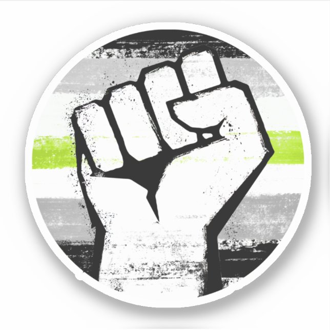 Adesivo Orgulho Agênero Punho Círculo Impresso (Frente)