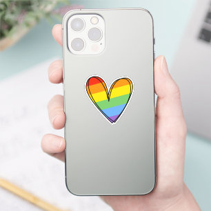 Adesivo Orgulho Amor Coração Gay Arco-íris LGBTQ