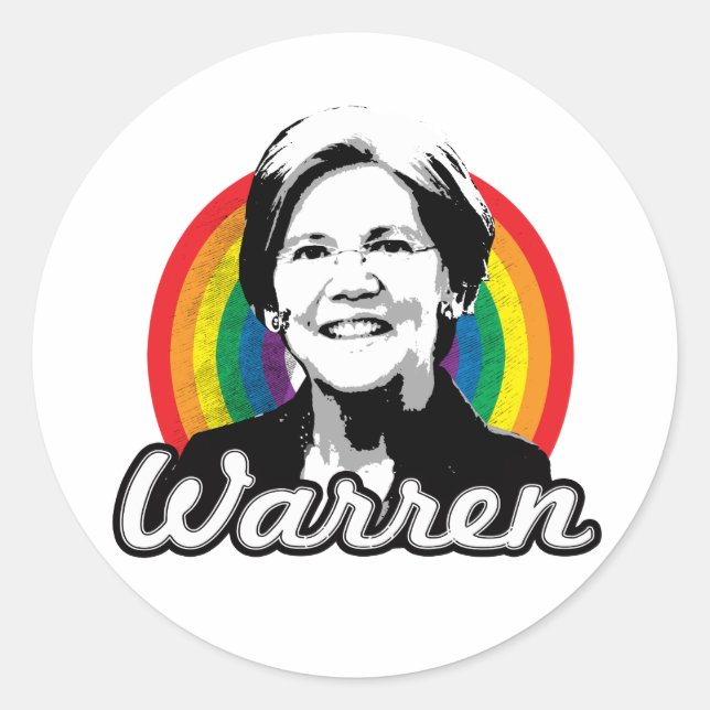 Adesivo Orgulho Arco-íris de Warren (Frente)