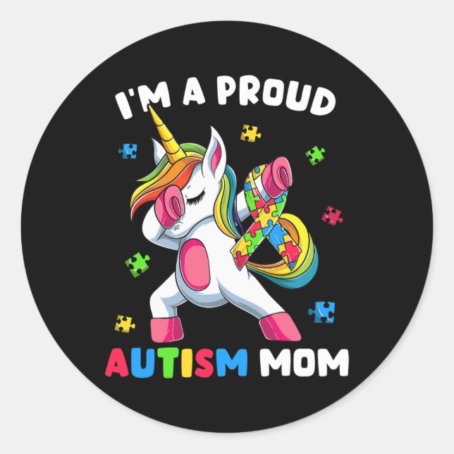 Adesivo Orgulho Autismo Mãe Dab Dance (Frente)