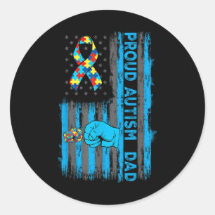 Adesivo Orgulho Autismo Pai Americano Bandeira Usa Autism 