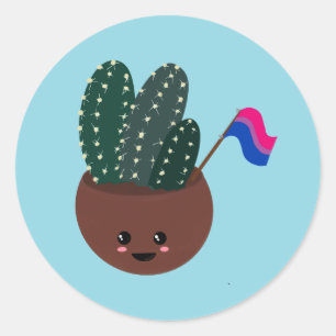 Adesivo Orgulho Bissexual Cactus