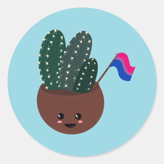 Adesivo Orgulho Bissexual Cactus (Frente)