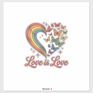 Adesivo Orgulho Borboleta Coração Amor É Amor Camisa Desig