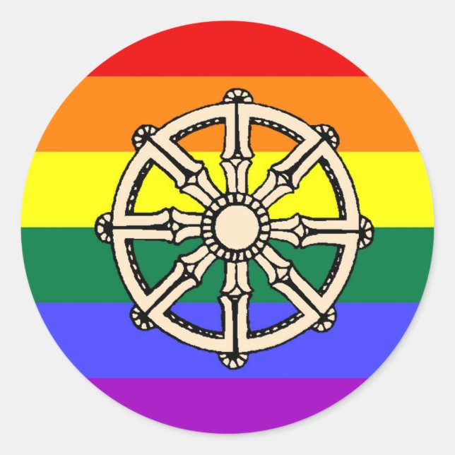 Adesivo Orgulho Budista gay (Frente)