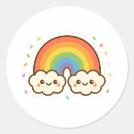 Adesivo Orgulho Colorido do Arco-Íris Kawaii