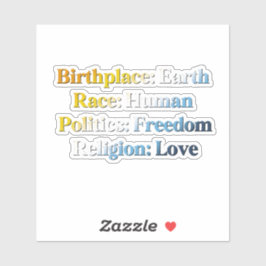 Adesivo Orgulho de AroAce - Local de Nascimento: Terra. Ra