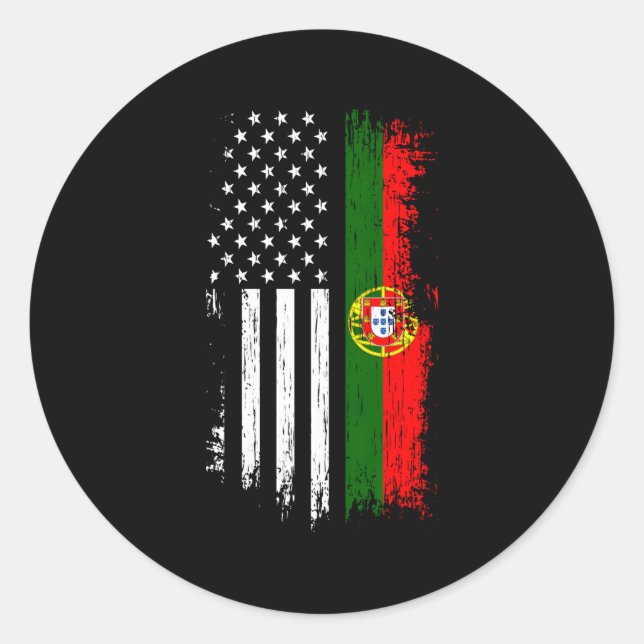 Adesivo Orgulho de Bandeira Português-Americano (Frente)