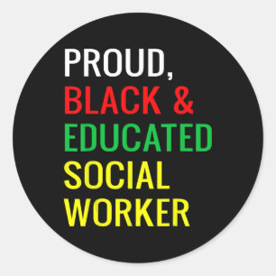Adesivo Orgulho de Black Educated Social Worker Black Hist