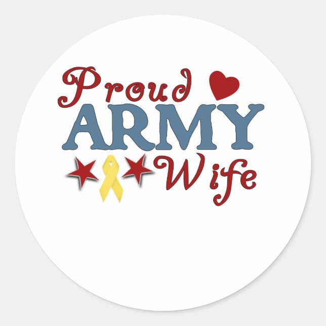 Adesivo Orgulho de Colagem de Esposa do Exército (Frente)