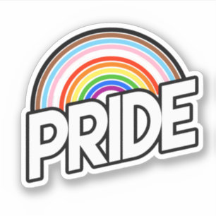 Adesivo Orgulho de Progresso dos Anéis Arco-Íris