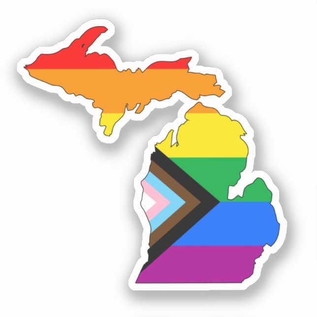 Adesivo Orgulho de Progresso LGBTQ do Orgulho do Estado do (Frente)