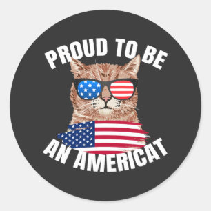 Adesivo Orgulho de ser americano Cat USA Flag Happy 4º 4º