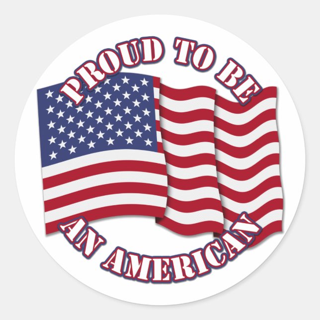 Adesivo Orgulho De Ser Americano Com Bandeira Dos EUA (Frente)