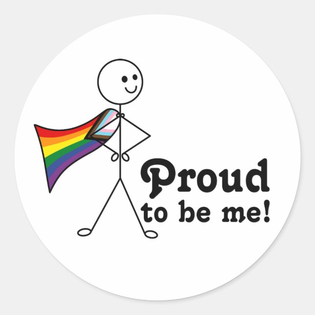 Adesivo Orgulho de ser eu LGBTQ+ Rainbow Quasar Progress P (Frente)