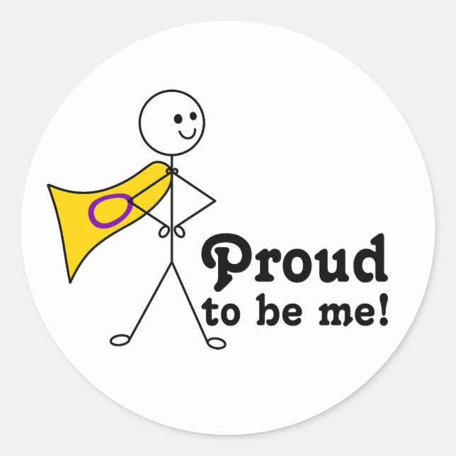 Adesivo Orgulho de ser eu, orgulho intersexual, sinalizado (Frente)