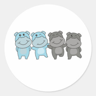 Adesivo Orgulho de Sinalizador Autosexual Lgbtq Cute Hippo