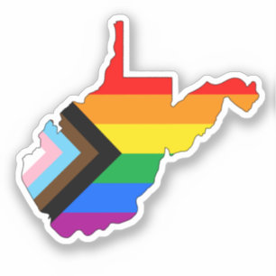 Adesivo Orgulho do Estado da Virgínia Ocidental LGBTQ Prog
