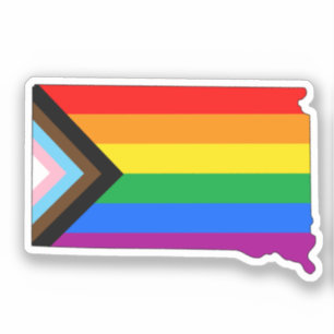 Adesivo Orgulho do Estado de Dakota do Sul LGBTQ Progresso