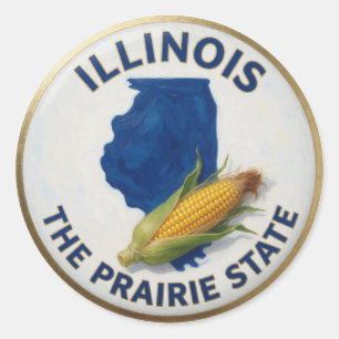 Adesivo Orgulho do Estado de Illinois 🌾 Grama da Pradaria