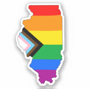 Adesivo Orgulho do Estado de Illinois LGBTQ Progresso Orgu