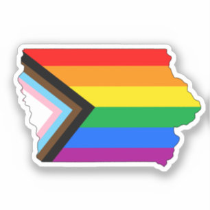 Adesivo Orgulho do Estado de Iowa Progresso LGBTQ Orgulho