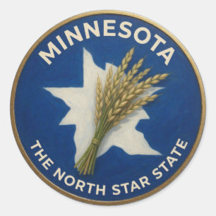 Adesivo Orgulho do Estado de Minnesota Emblema de Grão 🌾
