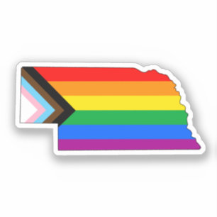 Adesivo Orgulho do Estado de Nebraska LGBTQ Progresso Orgu