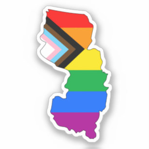 Adesivo Orgulho do Estado de Nova Jersey Progresso LGBTQ O