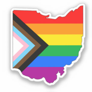Adesivo Orgulho do Estado de Ohio Progresso LGBTQ Orgulho
