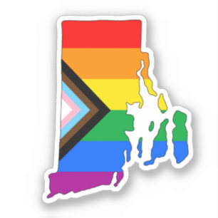 Adesivo Orgulho do Estado de Rhode Island LGBTQ Progresso
