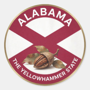 Adesivo Orgulho do Estado do Alabama 🥜 Emblema do Amendoi