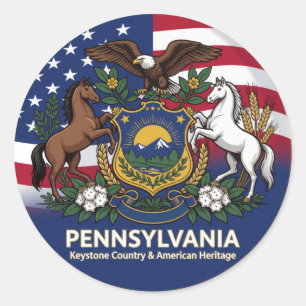 Adesivo Orgulho do Patrimônio da Pennsylvania Keystone 🌸