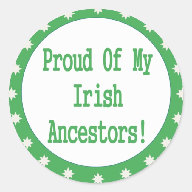 Adesivo Orgulho Dos Meus Ancestrais Irlandeses (Frente)
