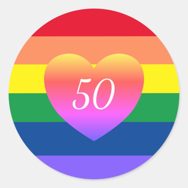 Adesivo Orgulho gay 50 Fabuloso Arco-Íris Clássico Rou (Frente)