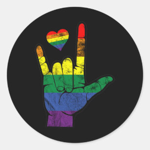 Adesivo Orgulho gay ASL - Linguagens de sinais LGBT Defici