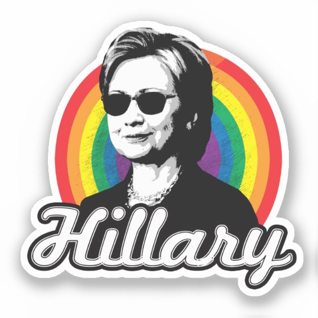 Adesivo Orgulho Gay de Hillary Clinton (Frente)